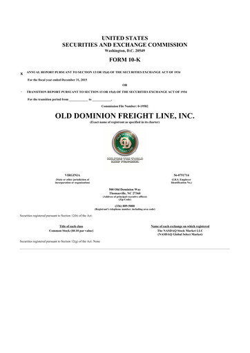 Thumbnail Old Dominion Freight Line
 10-K Annual Report 2015