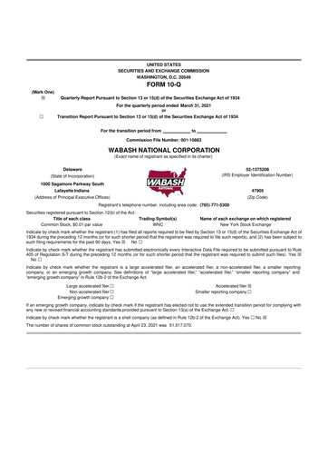 Vorschaubild Wabash National
 10-Q Quartalsbericht 2021 