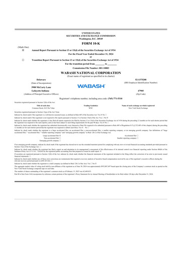 Thumbnail Wabash National
 10-K Annual Report 2024