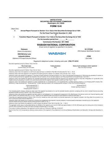 Thumbnail Wabash National
 10-K Annual Report 2025