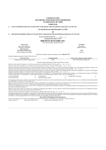 Thumbnail Mid Penn Bancorp 10-K Annual Report 2023