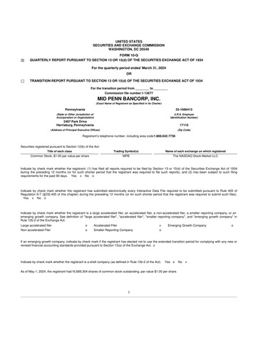 Thumbnail Mid Penn Bancorp 10-Q Quarterly Report FY2024 