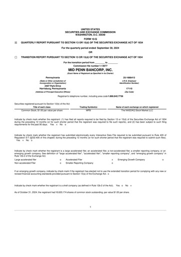 Thumbnail Mid Penn Bancorp 10-Q Quarterly Report FY2024 