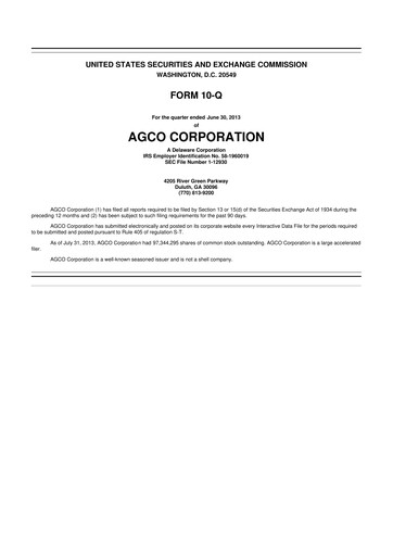 Thumbnail AGCO 10-Q Quarterly Report FY2013 