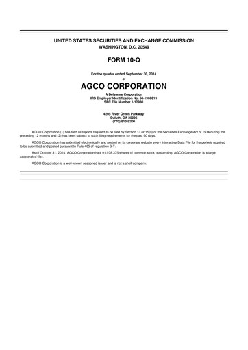 Thumbnail AGCO 10-Q Quarterly Report FY2014 