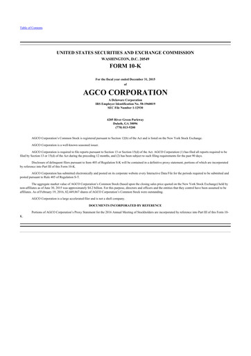 Thumbnail AGCO 10-K Annual Report 2015