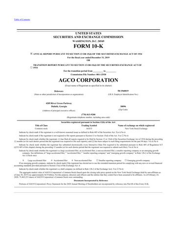 Thumbnail AGCO 10-K Annual Report 2019