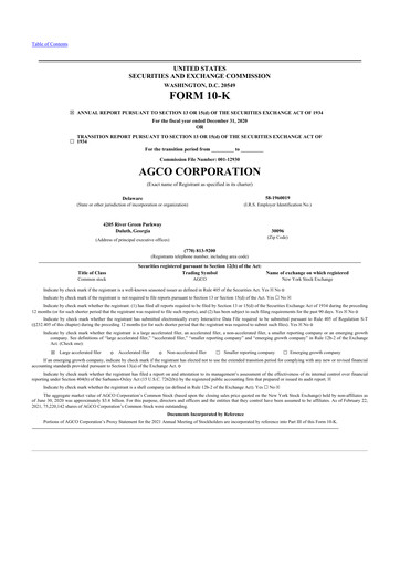 Thumbnail AGCO 10-K Annual Report 2020