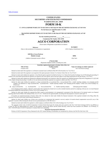 Thumbnail AGCO 10-K Annual Report 2022