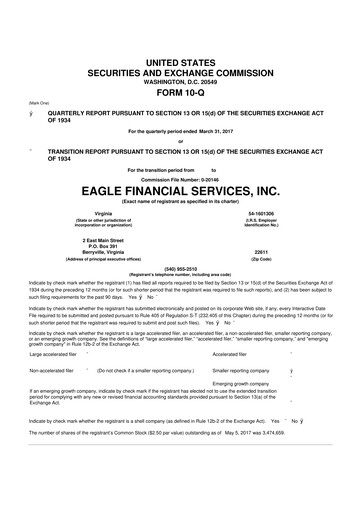 Thumbnail Eagle Financial Services 10-Q Quarterly Report FY2017 