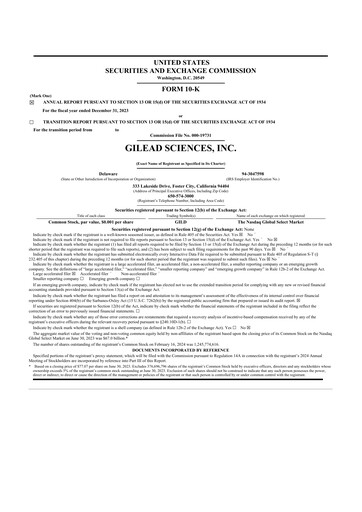 Thumbnail Gilead Sciences 10-K Annual Report 2023