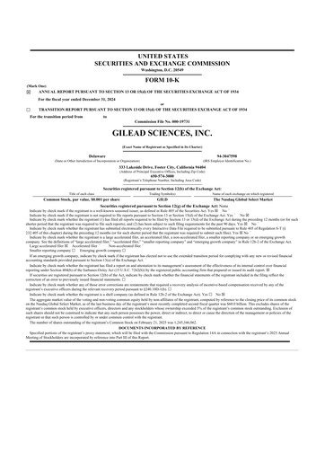 Thumbnail Gilead Sciences 10-K Annual Report 2024