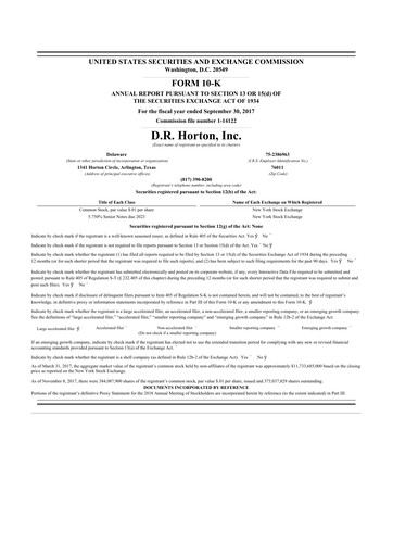 Thumbnail D. R. Horton
 10-K Annual Report 2017