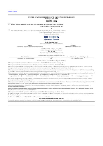 Thumbnail D. R. Horton
 10-K Annual Report 2023