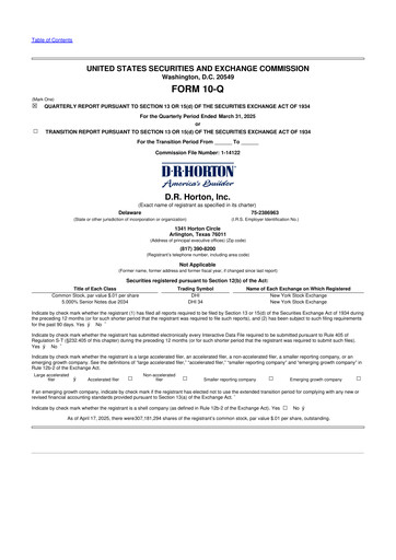 Thumbnail D. R. Horton
 10-Q Quarterly Report FY2025 