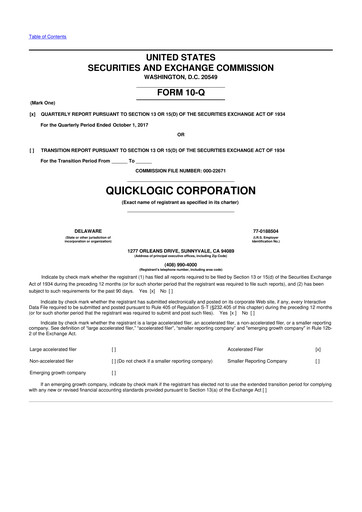 Thumbnail Quicklogic 10-Q Quarterly Report FY2017 