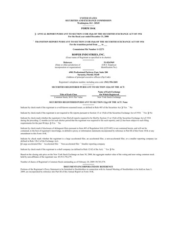 Vorschaubild Roper Technologies 10-K Jahresbericht 