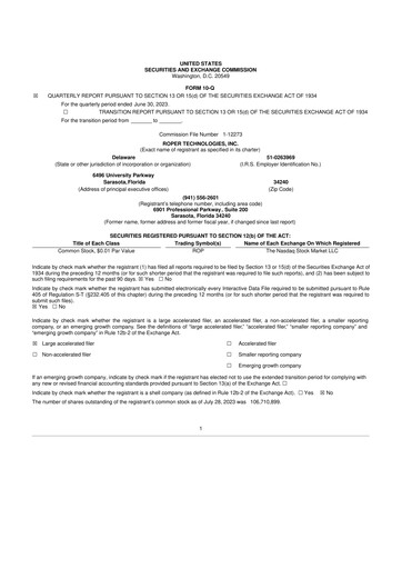 Thumbnail Roper Technologies 10-Q Quarterly Report FY2023 