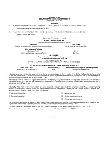 Thumbnail Roper Technologies 10-Q Quarterly Report FY2023 