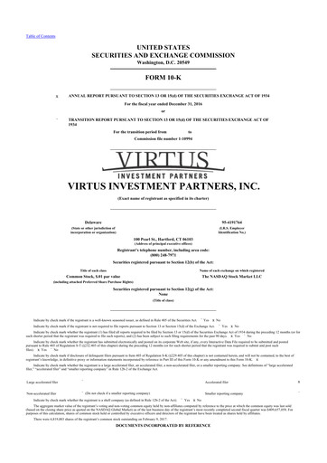 Thumbnail Virtus Investment Partners 10-K Annual Report 2016