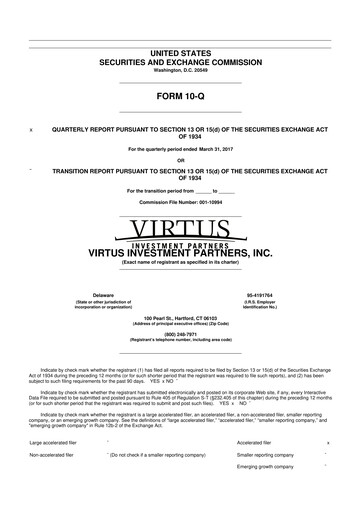Thumbnail Virtus Investment Partners 10-Q Quarterly Report FY2017 