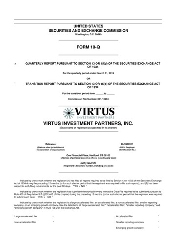 Thumbnail Virtus Investment Partners 10-Q Quarterly Report FY2019 