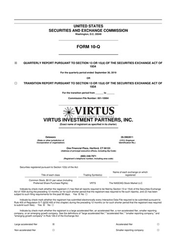 Thumbnail Virtus Investment Partners 10-Q Quarterly Report FY2019 
