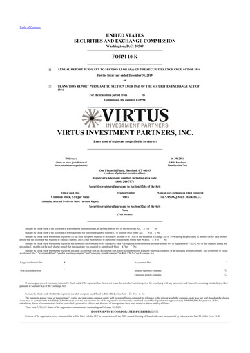 Thumbnail Virtus Investment Partners 10-K Annual Report 2019
