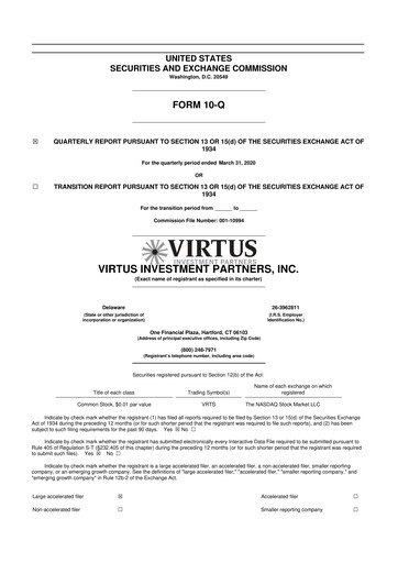 Thumbnail Virtus Investment Partners 10-Q Quarterly Report FY2020 
