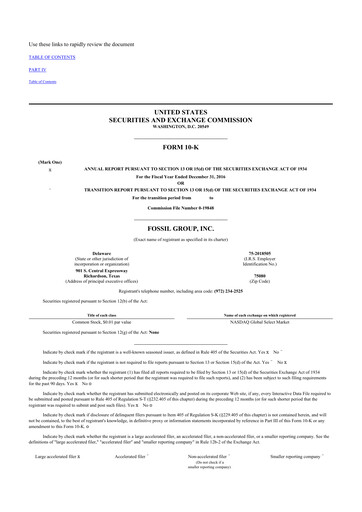 Thumbnail Fossil Group 10-K Annual Report 2016