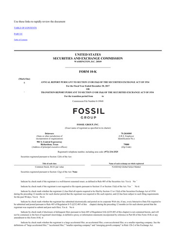 Thumbnail Fossil Group 10-K Annual Report 2017