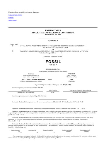 Thumbnail Fossil Group 10-K Annual Report 2020