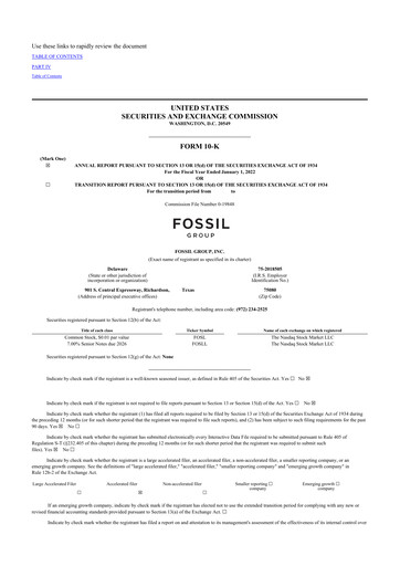 Thumbnail Fossil Group 10-K Annual Report 2021