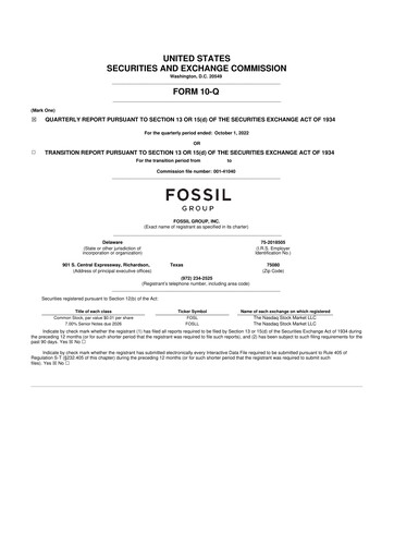 Thumbnail Fossil Group 10-Q Quarterly Report FY2022 
