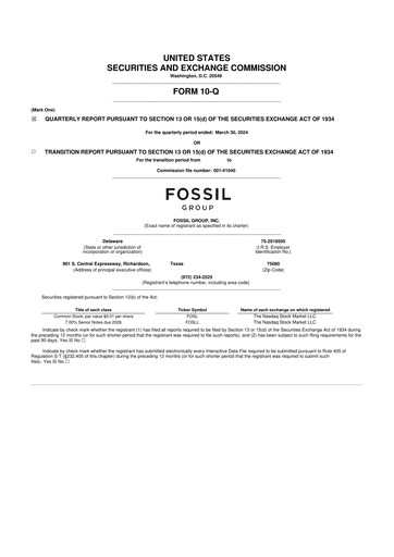 Thumbnail Fossil Group 10-Q Quarterly Report FY2024 