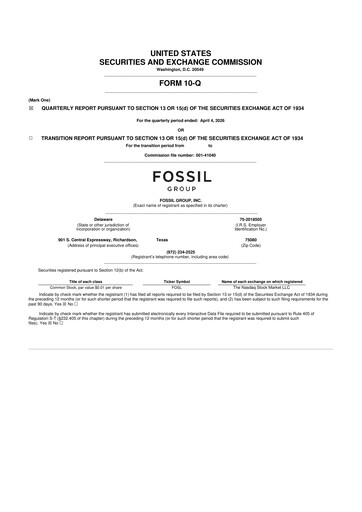 Thumbnail Fossil Group 10-Q Quarterly Report FY2026 