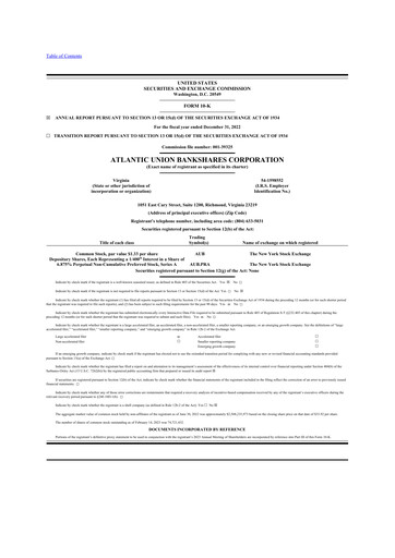 Thumbnail Atlantic Union Bankshares 10-K Annual Report 2022