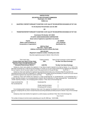 Thumbnail Atlantic Union Bankshares 10-Q Quarterly Report FY2026 