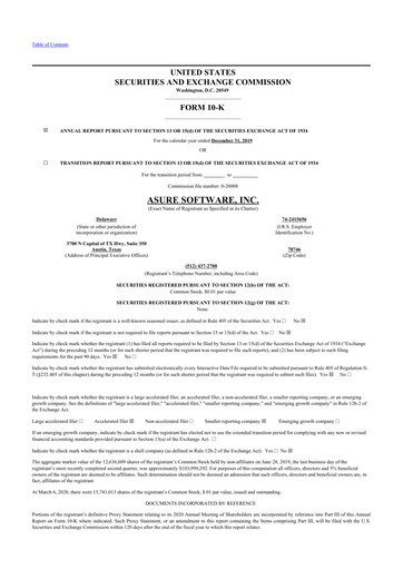 Thumbnail Asure Software
 10-K Annual Report 2019