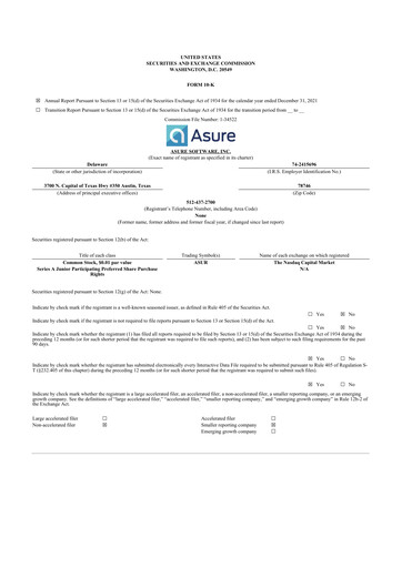 Thumbnail Asure Software
 10-K Annual Report 2021