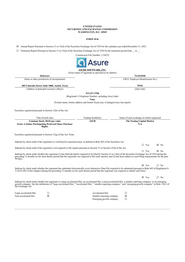 Thumbnail Asure Software
 10-K Annual Report 2023
