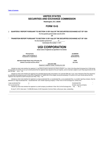 Thumbnail UGI Corporation
 10-Q Quarterly Report FY2013 