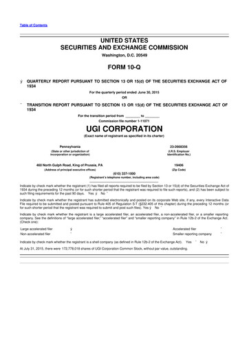 Thumbnail UGI Corporation
 10-Q Quarterly Report FY2015 