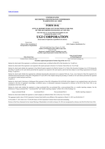 Thumbnail UGI Corporation
 10-K Annual Report 2015