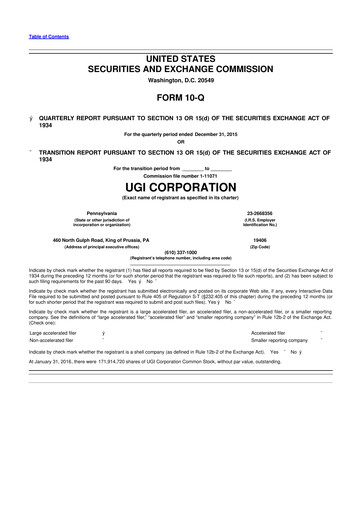 Thumbnail UGI Corporation
 10-Q Quarterly Report FY2016 