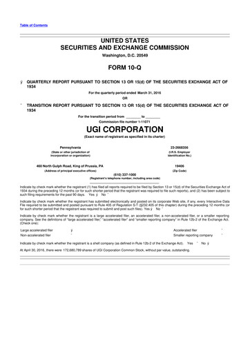 Thumbnail UGI Corporation
 10-Q Quarterly Report FY2016 