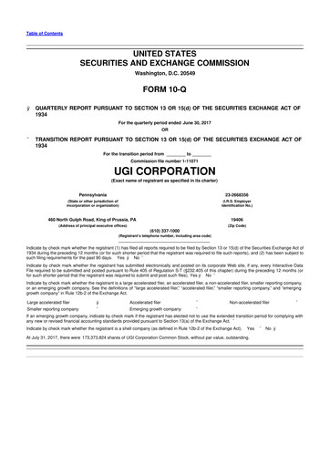 Thumbnail UGI Corporation
 10-Q Quarterly Report FY2017 