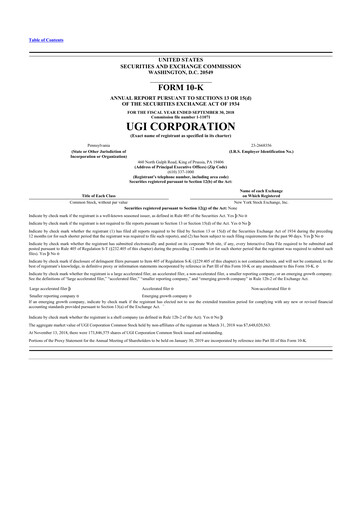 Thumbnail UGI Corporation
 10-K Annual Report 2018