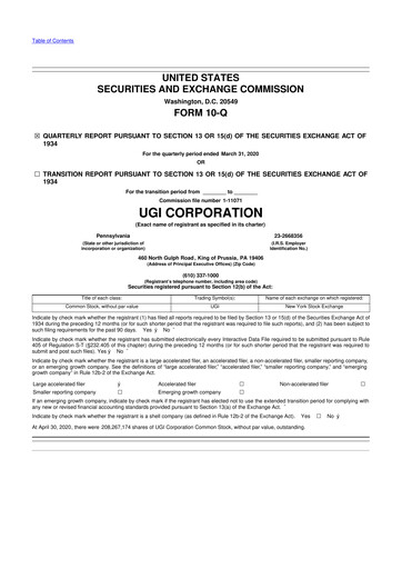 Thumbnail UGI Corporation
 10-Q Quarterly Report FY2020 