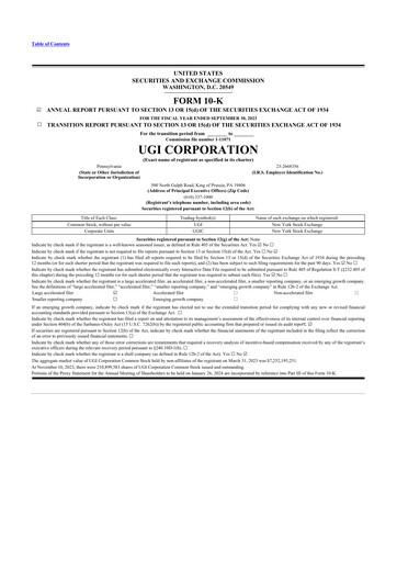Thumbnail UGI Corporation
 10-K Annual Report 2023